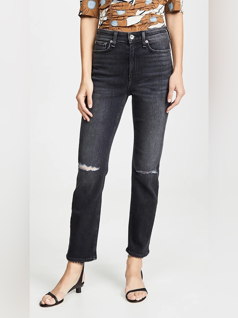Rag & Bone Nina High Rise Ankle Cigarette Jeans Grafton HL Size 27